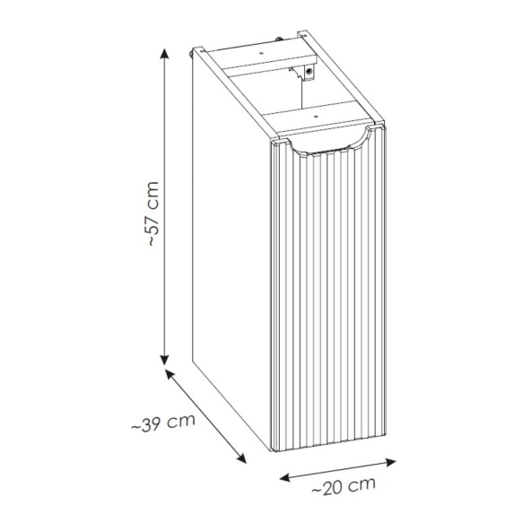 alumine küljekapp Nova 20x39x57 cm, tamm