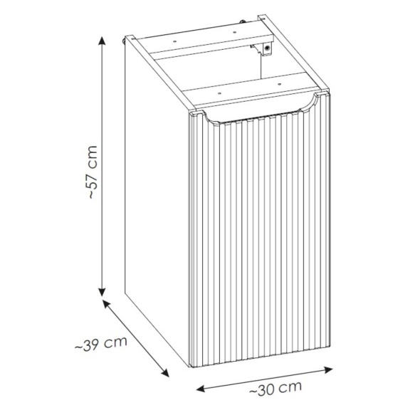 alumine küljekapp Nova 30x39x57 cm, cashmere