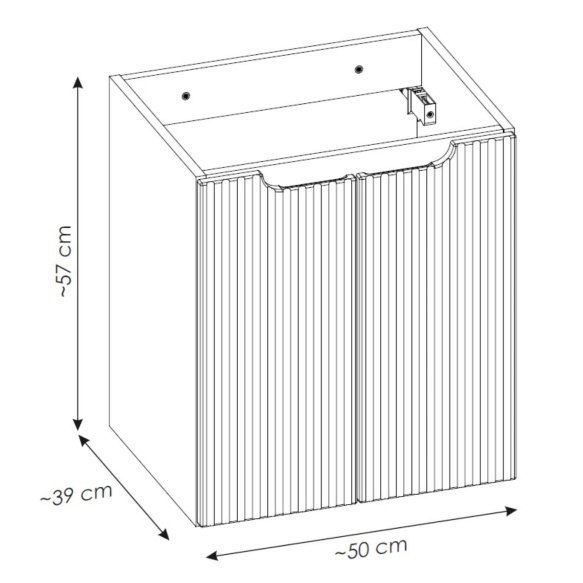 valamukapp Nova 50x39x57 cm, tamm, 2 ust