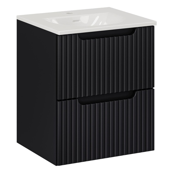 valamukapp Nova 50x39x57 cm, matt must, 2 sahtlit