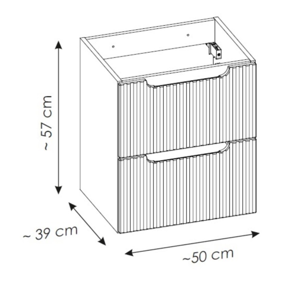 valamukapp Nova 50x39x57 cm, cashmere, 2 sahtlit