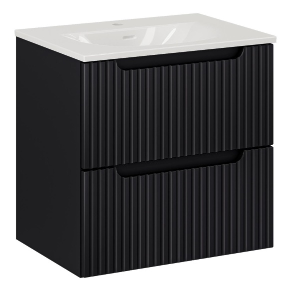 valamukapp Nova 60x39x57 cm, matt must, 2 sahtlit