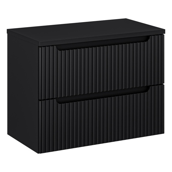 valamukapp Nova 80x39x57 cm, matt must, 2 sahtlit