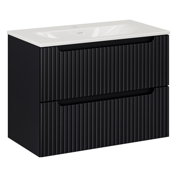 valamukapp Nova 80x39x57 cm, matt must, 2 sahtlit