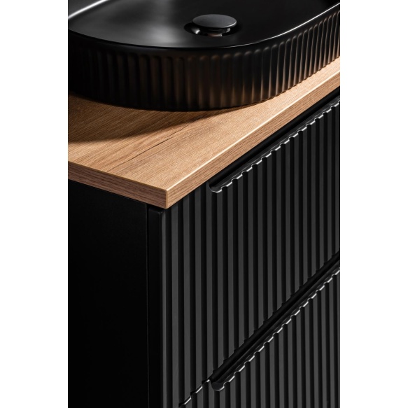 valamukapp Nova 80x39x57 cm, matt must, 2 sahtlit