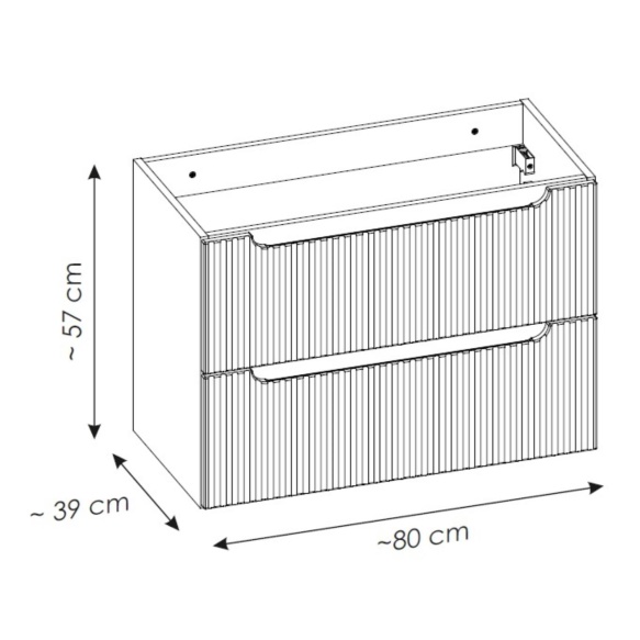 valamukapp Nova 80x39x57 cm, tamm, 2 sahtlit