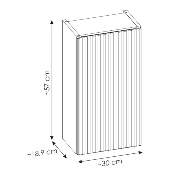 ülemine kapp Nova 30x19x57 cm, cashmere