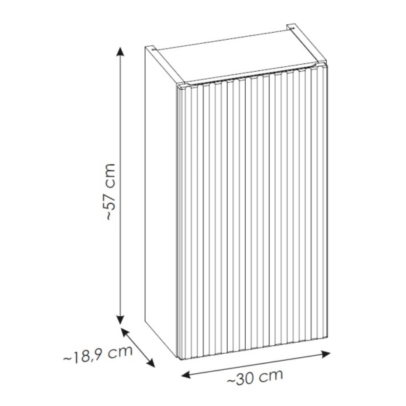ülemine kapp Nova 30x19x57 cm, matt valge
