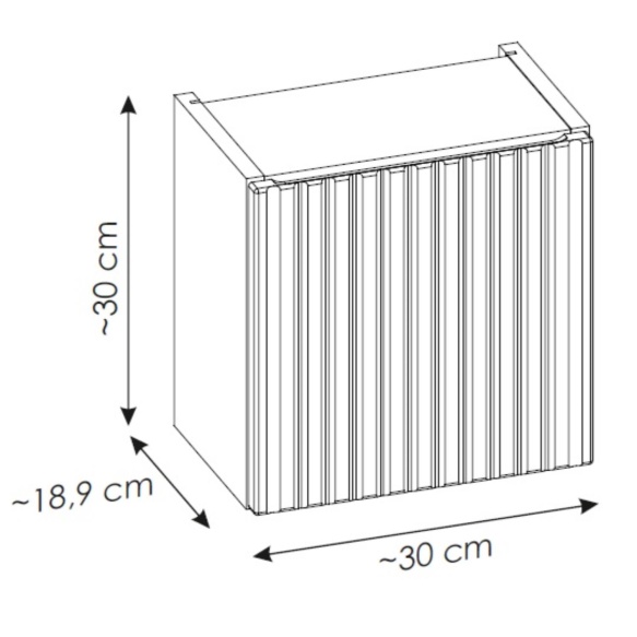 ülemine kapp Nova 30x19x30 cm, matt must