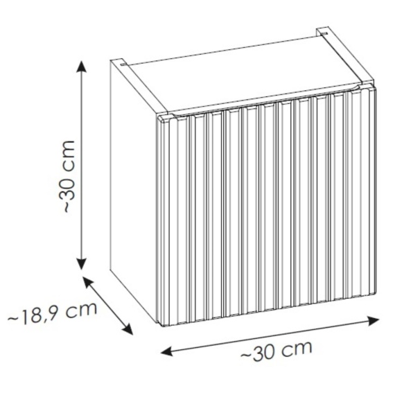 ülemine kapp Nova 30x19x57 cm, matt valge