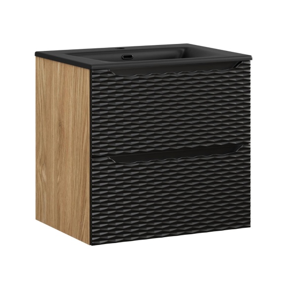 valamukapp Waves Black  60 cm 2 sahtlit