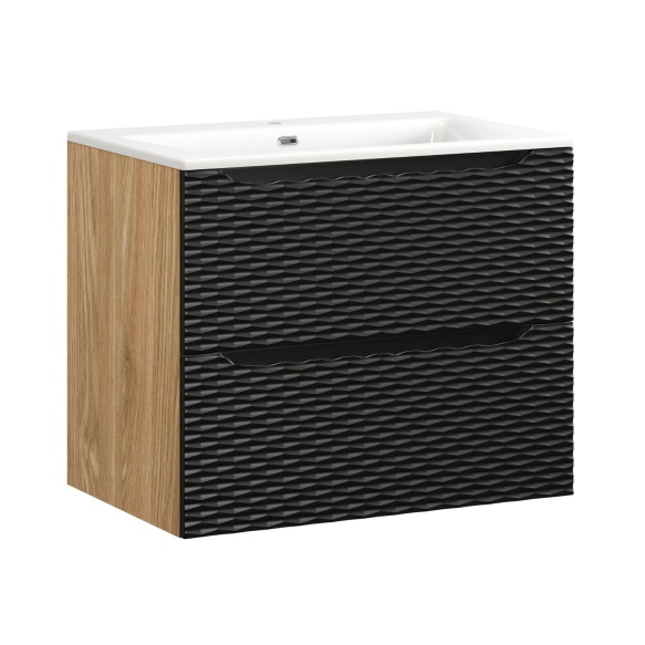 valamukapp Waves Black  70 cm 2 sahtlit