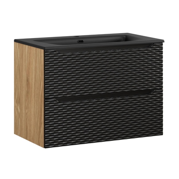 valamukapp Waves Black  80 cm 2 sahtlit