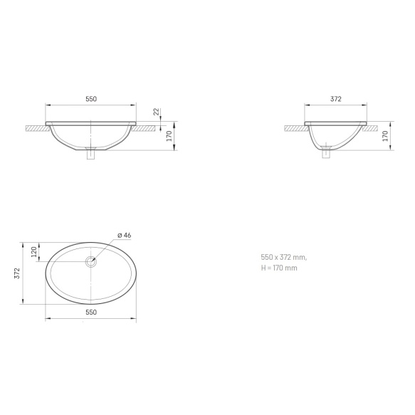 süvistatav silkstone valamu Ovo In, tööpinnale, matt caffe latte