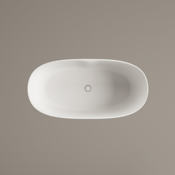 Silkstone kivimassist vann Perla 145, peidetud sifoon/ülevooluga, matt valge