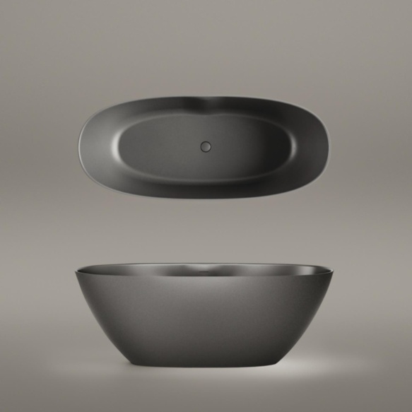 Silkstone kivimassist vann Perla 175, peidetud sifoon/ülevooluga, matt grafiit