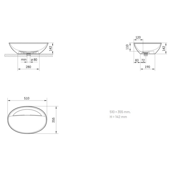 silkstone valamu Perla, tööpinnale, matt valge