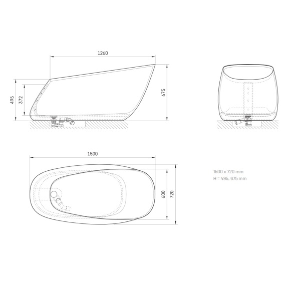 silkstone vann Pointe, matt valge