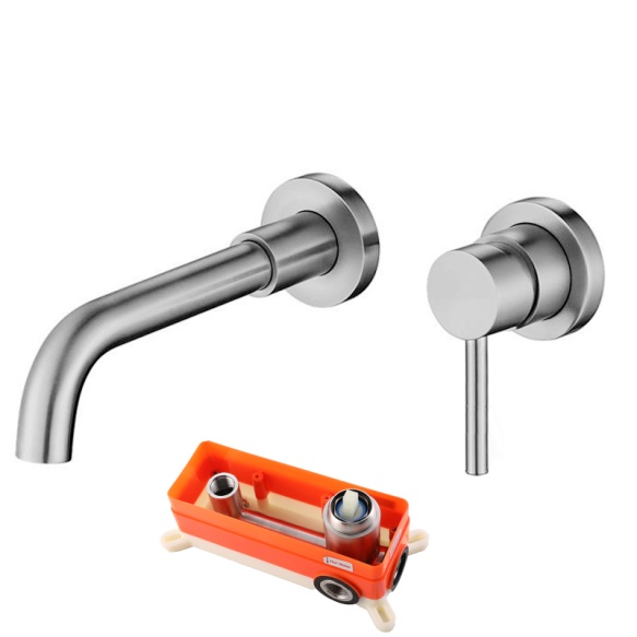 süvistatav valamusegisti Cherry, harjatud teras