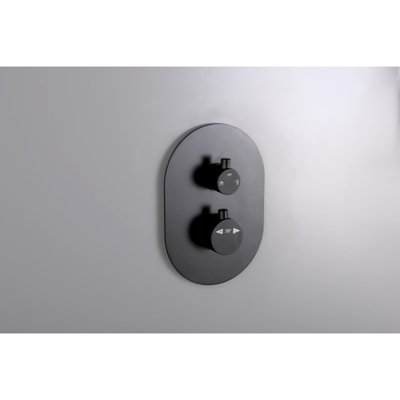 süvistatav termostaat vihmadušikomplekt Cherry, matt must