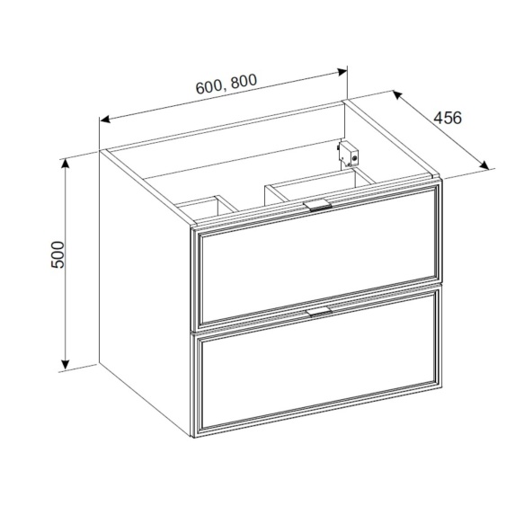 valamukapp Castello, 2 sahtlit, 60x45.6x50 cm