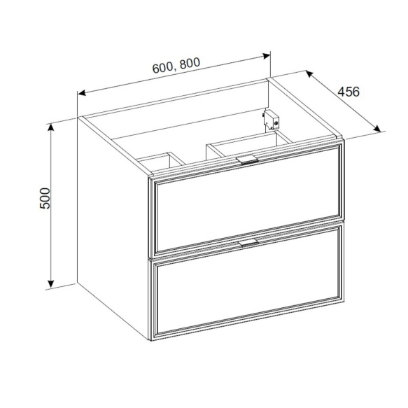 valamukapp Castello, 2 sahtlit, 80x45.6x50 cm