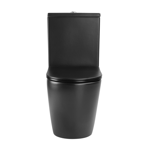 rimless wc kompakt Pacho, universaalne trapp, 2-süsteemne + soft close iste, matt must