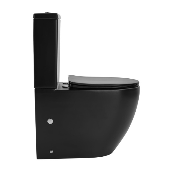rimless wc kompakt Pacho, universaalne trapp, 2-süsteemne + soft close iste, matt must