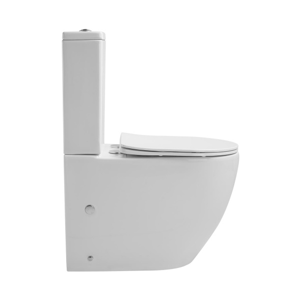 rimless wc kompakt Pacho, universaalne trapp, 2-süsteemne + soft close iste, valge