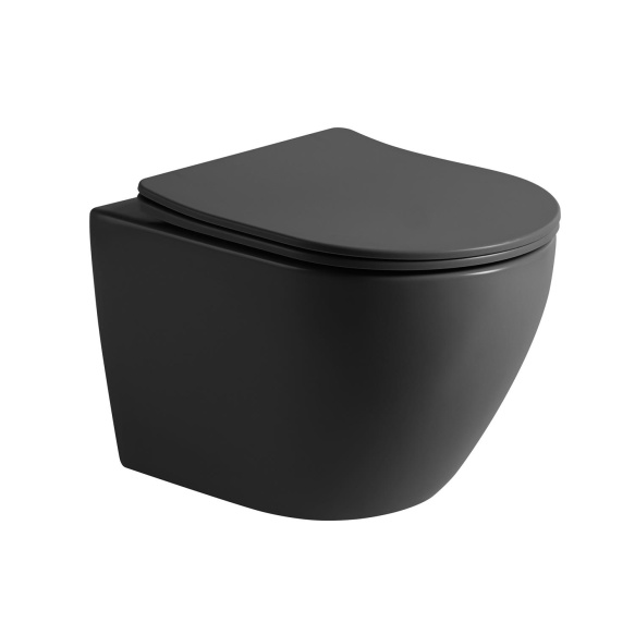 wc komplekt: raam GR5003, loputusnupp GP3002.01 matt must, wc pott , soft close iste