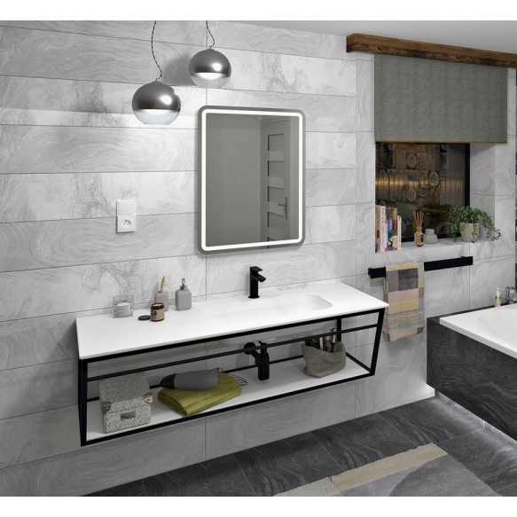 valamu ARUBA R, 130x51.5 cm, valge matt