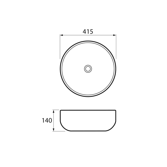 valamu töötasapinnale RONDEA dia. 41cm,  bianco carrara