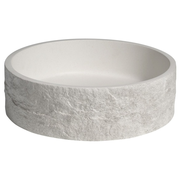 betoonist valamu põhjaklapiga Ispir 40 cm, white sandstone