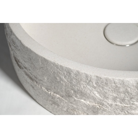 betoonist valamu põhjaklapiga Ispir 40 cm, white sandstone