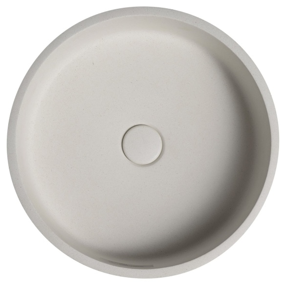 betoonist valamu põhjaklapiga Ispir 40 cm, white sandstone