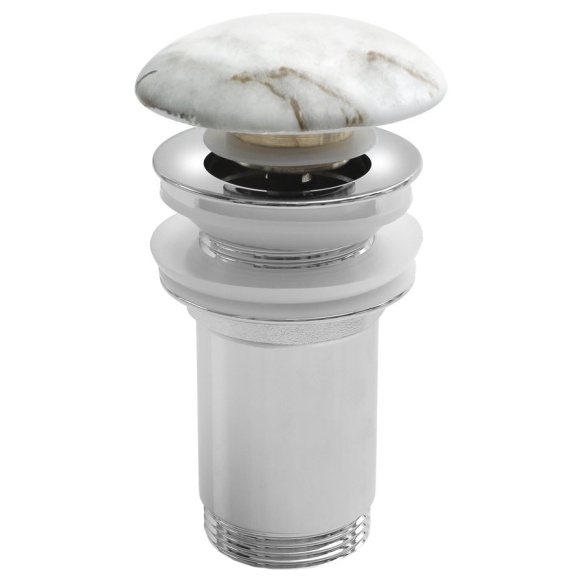 põhjaklapp 5/4", click-clack, ceramic plug, 10-50mm, bianco carrara