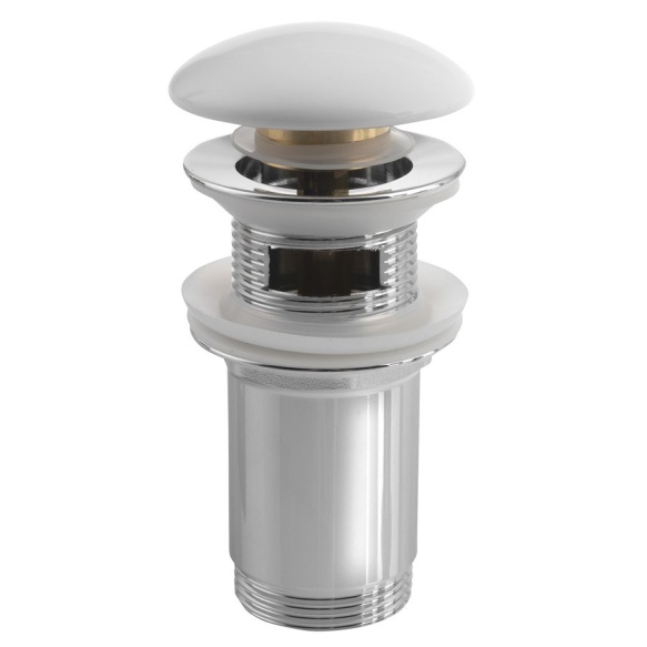 suletav põhjaklapp 5/4´´, (H) 10-50 mm, valge keraamiline kork, ilma ülevooluta valamule