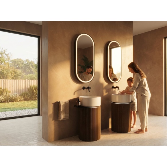 eraldiseisev valamu riiuliga OASIS 40x89x48cm,  valge matt