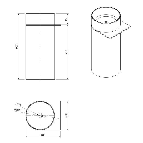 eraldiseisev valamu riiuliga OASIS 40x89x48cm,  valge/oak Cardamom