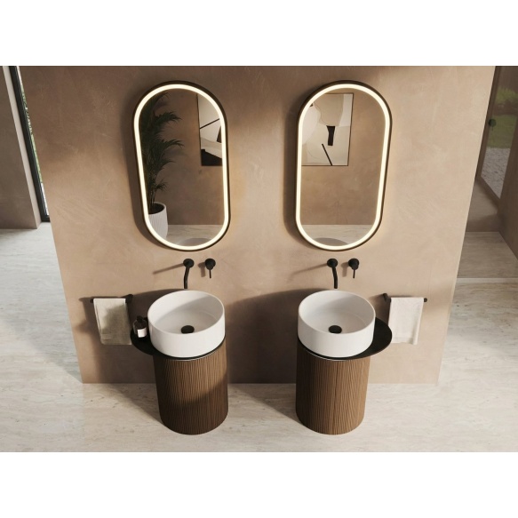 eraldiseisev valamu riiuliga OASIS 40x89x48cm,  valge/oak Cardamom