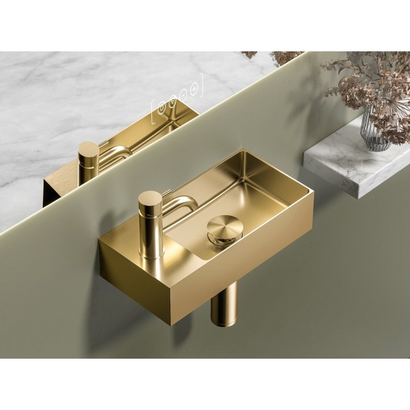 pesuallas AURUM 36.5x18 cm L/R, harjattu kulta, pohjaventtiilillä