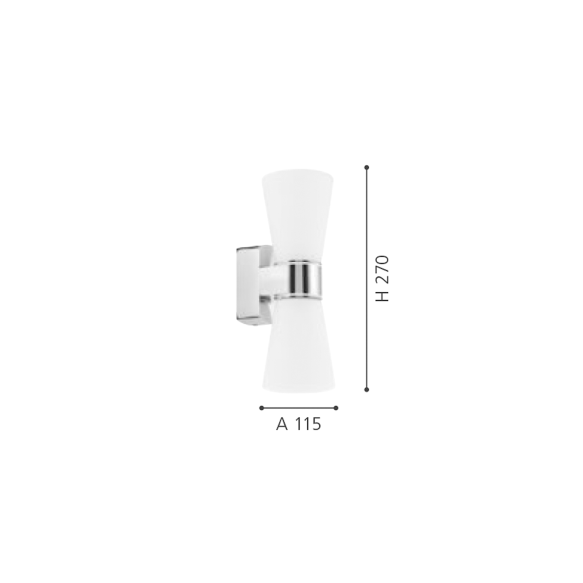 CAILIN Seinale paigaldatav valgusti G9-LED, 2x2,5W, 230V, IP44, kroom