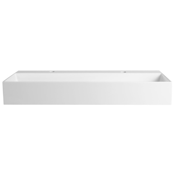 kivimassist valamu ilma 2 segistiavaga Cubis 100x40 cm, valge