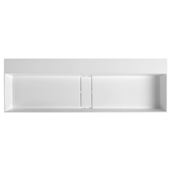kivimassist valamu ilma segistiavata Cubis 120x40 cm, valge