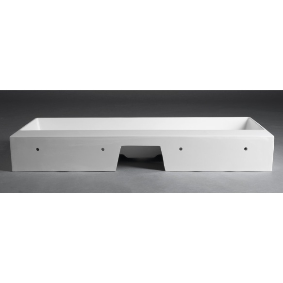 kivimassist valamu ilma segistiavata Cubis 120x40 cm, valge