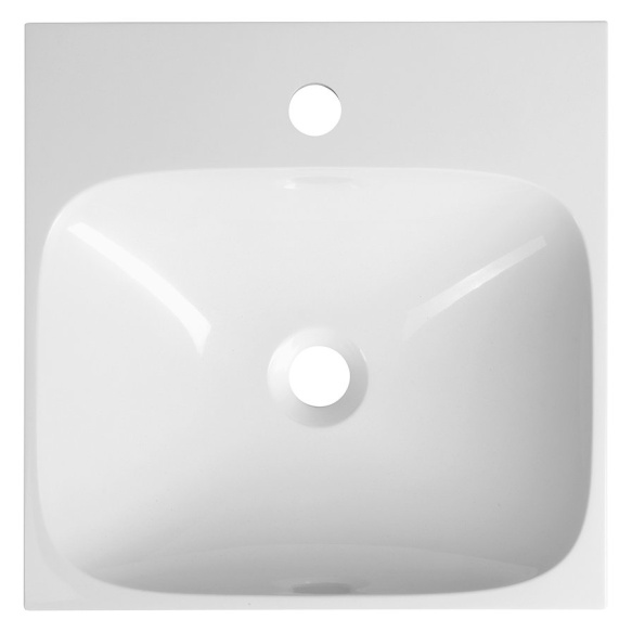 pesuallas EMONA 40x40 cm, kivimassa, valkoinen