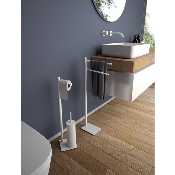 Vapaasti seisova pyyheteline TRILLY, matta valkoinen