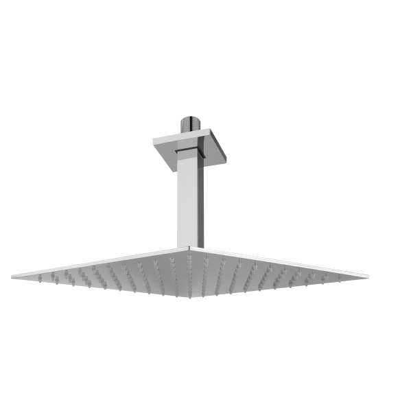 pystysuora kattosuihkun putki 200 mm + kattosuihku 200x200 mm, kromi