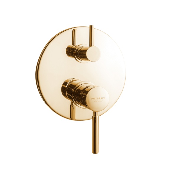 upotettava suihkuhana Form A vaihtimella, 3 vedenulostuloa, kulta