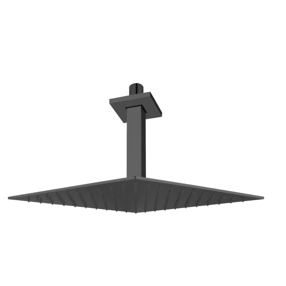 pystysuora kattosuihkun putki 200 mm + kattosuihku 200x200 mm, mattamusta